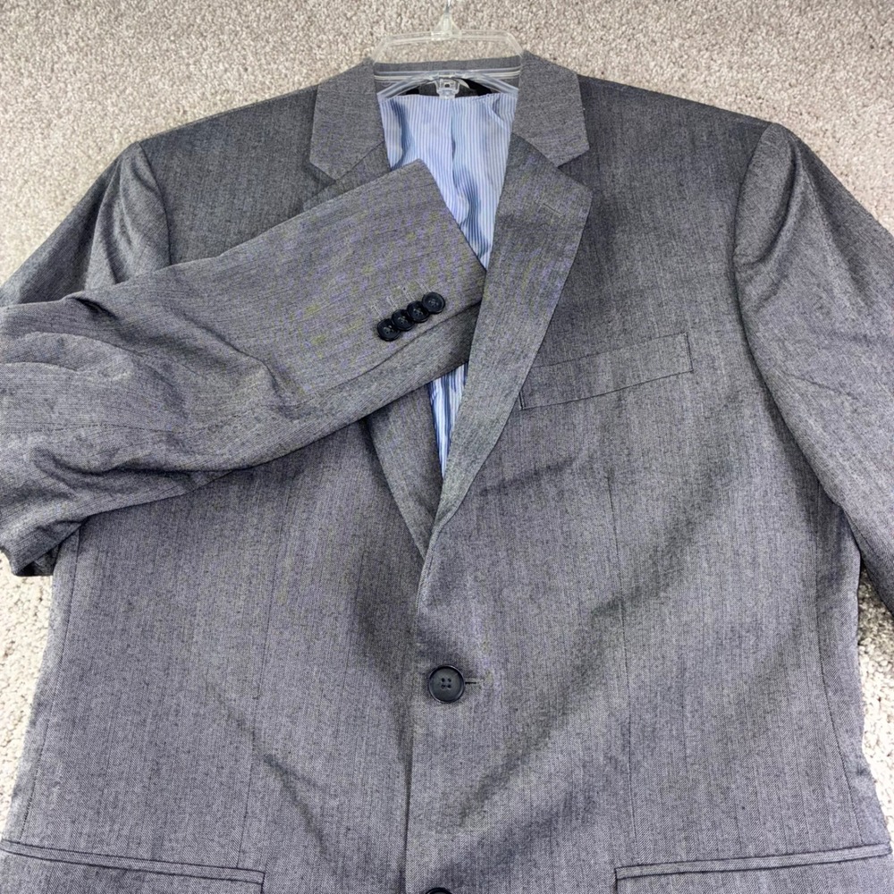 Banana‎ Republic Mens 40R Tailored Fit Grey Herringbone Blazer Sport Coat Career